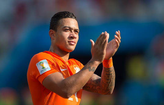 Hollands Memphis Depay jublar
