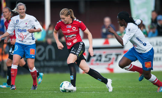 Kristianstads Mia Carlsson i matchen i damallsvenskan