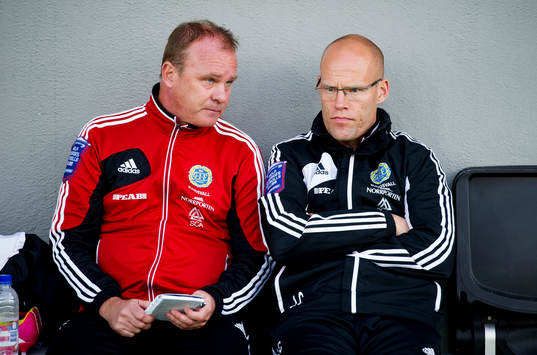 GIF Sundsvalls tränare Roger Franzén och tränare Joel