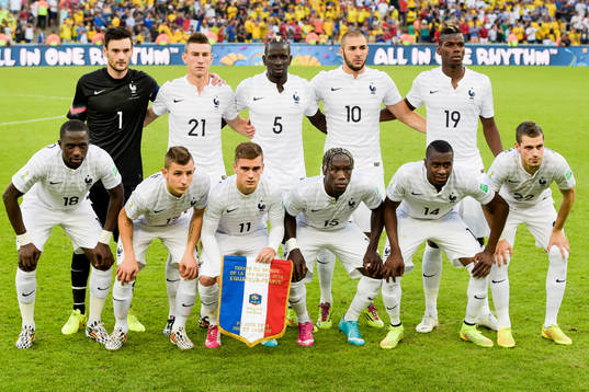 Frankrikes startelva, övre raden från vänster, målvakt