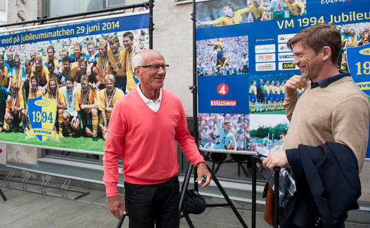 Förbundskapten Tommy Svenson och Jesper Blomqvist möts