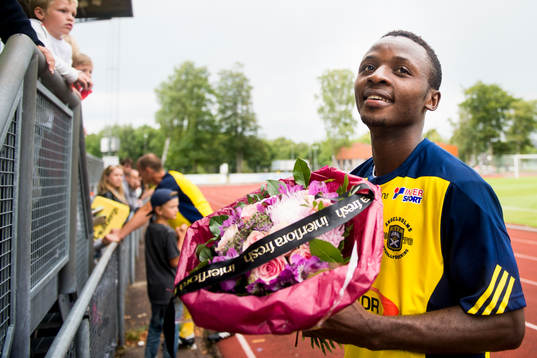 Ängelholms Samuel Monday som gjorde matchens enda mål