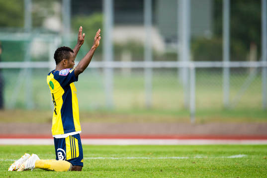 Ängelholms Samuel Monday som gjorde matchens enda mål