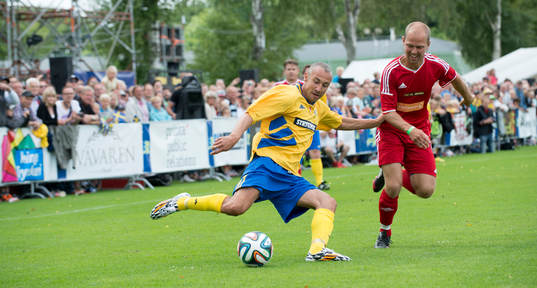 Henrik Larsson  i jubileumsmatchen VM-laget 1994 i Grevie