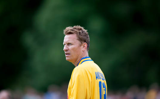 Kennet Andersson i jubileumsmatchen VM-laget 1994 i Grevie
