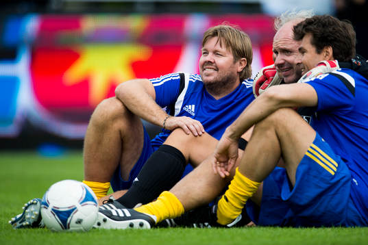 VM-laget 1994s Tomas Brolin, målvakt Thomas Ravelli och