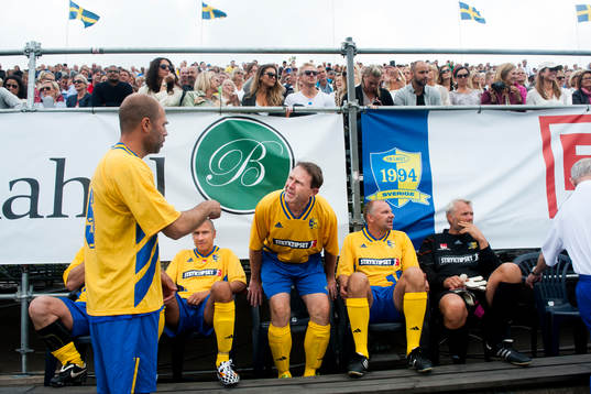 VM-laget 1994s Teddy Lucic, Henrik Larsson, Pontus Kåmark,