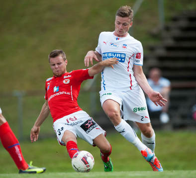 Kalmars Måns Söderqvist och Helsingborgs Carl Johansson i