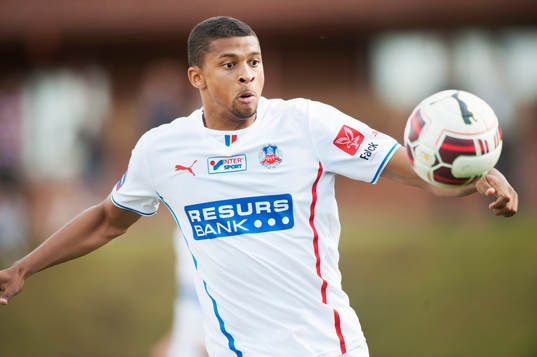 Helsingborgs Osman Sow  i träningsmatchen i fotboll mellan