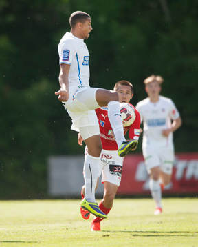 Helsingborgs Osman Sow i träningsmatchen i fotboll mellan