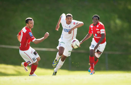 Helsingborgs Osman Sow  i träningsmatchen i fotboll mellan