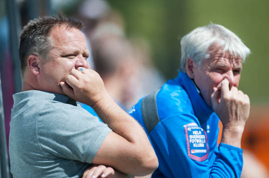 Helsingborgs tränare Roar Hansen och Kalle Björklund i