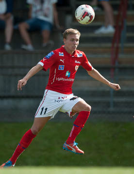 Kalmars Johannes Ring i träningsmatchen i fotboll mellan