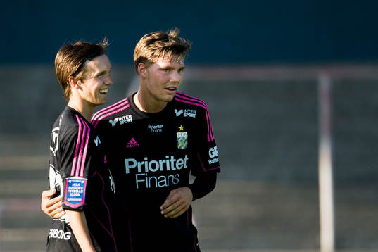 IFK Göteborgs Patrik Karlsson Lagemyr (tv) och Karl Bohm