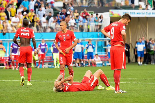 Schweiz Johan Djourou, Gokhan Inler och Haris Seferovic