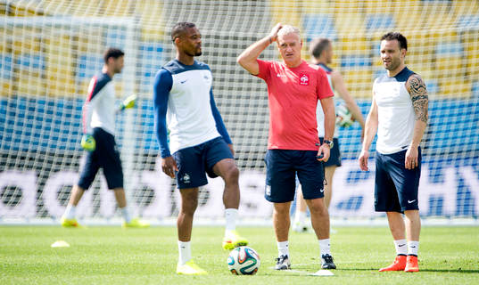 Frankrikes förbundskapten Didier Deschamps och Patrice
