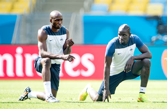 Frankrikes Mamadou Sakho och Moussa Sissoko