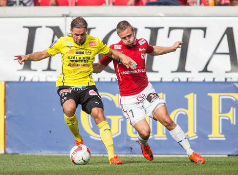 Mjällbys Danny Ervik och Kalmars Mats Solheim