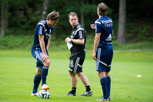 Gustav Svensson, tränare Mikael Stahre och Mattias