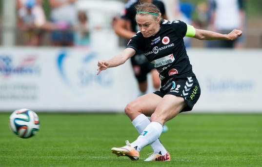 Kristianstads Sif Atladottir i matchen i damallsvenskan
