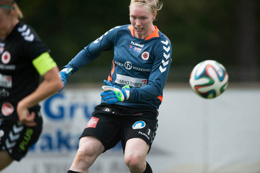 Kristianstads målvakt Hedvig Linbdahl i matchen i