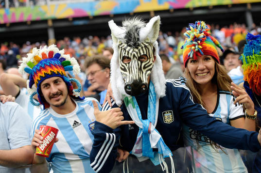 Argentinas supportrar innan semifinalen mellan Argentina