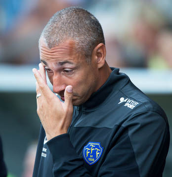 Falkenbergs tränare Henrik Larsson i