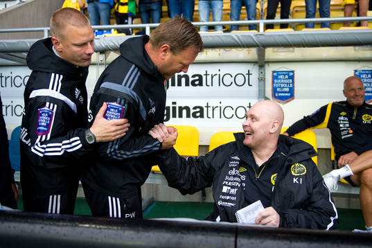 Brommapojkarnas tränare Stefan Billborn och assisterande