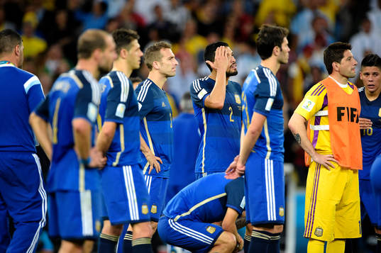 Argentinas spelare deppar