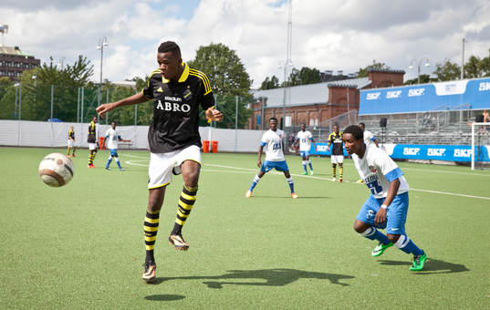 Match i Gothia Cup mellan AIK och Right to Dream från Ghana