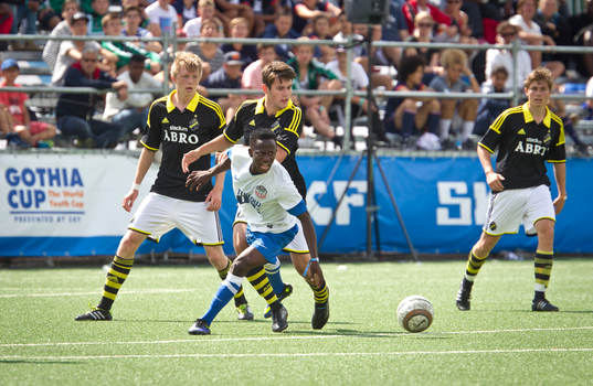 Match i Gothia Cup mellan AIK och Right to Dream från Ghana