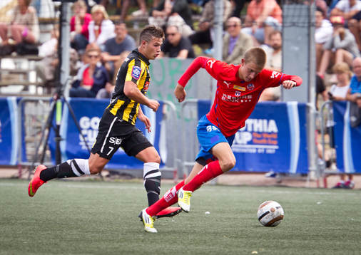 Match i Gothia Cup mellan Helsingborg och Häcken