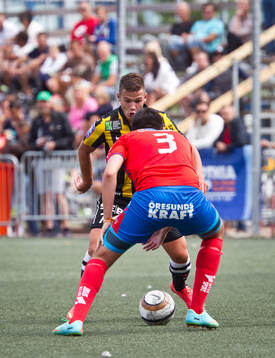 Match i Gothia Cup mellan Helsingborg och Häcken