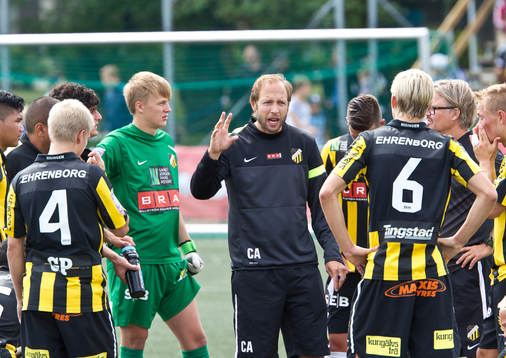 Match i Gothia Cup mellan Helsingborg och Häcken