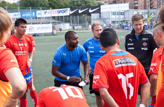 Match i Gothia Cup mellan Helsingborg och Häcken