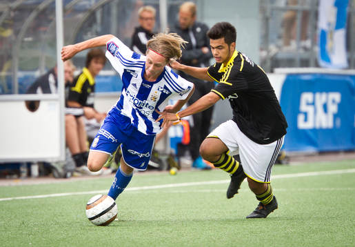 Match i Gothia Cup mellan IFK Göteborg och AIK