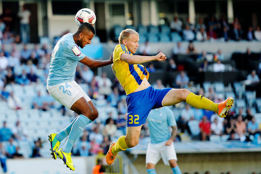 Malmö FFs Isaac Kiese Thelin mot Ventspils Olegs Tomofejevs