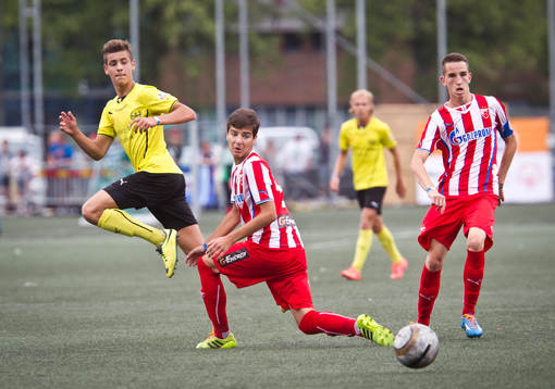 Match i Gothia Cup mellan Mjällby och Röda Stjärnan