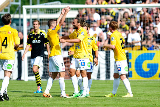Falkenbergs spelare jublar