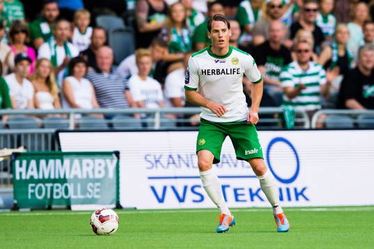 Hammarbys Johan Persson med bollen