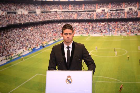 JAMES RODRIGUEZ Presentation at Real Madrid.Santiago