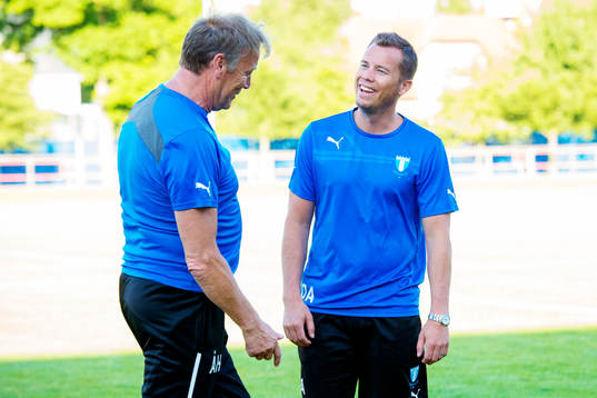 Tränare Åge Hareide och sportchef Daniel Andersson
