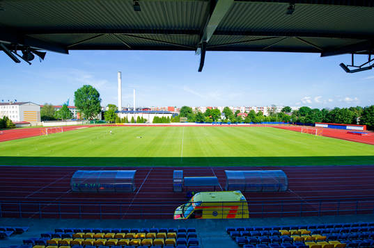 Översiktsbild över Ventspils Olimpiskais Stadions