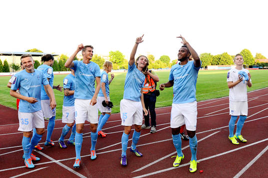 Malmö FFs Pawel Cibicki, Erik Friberg och Isaac Kiese