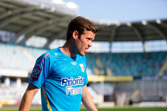 IFK Göteborgs Emil Salomonsson  innan fotbollsmatchen i