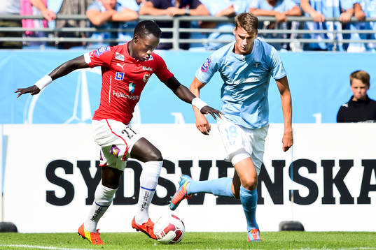 Kalmars Ismael Silva Lima mot Malmö FFs Johan Hammar
