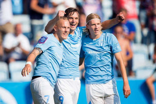 Malmö FFs Magnus Eriksson, Markus Rosenberg och Simon