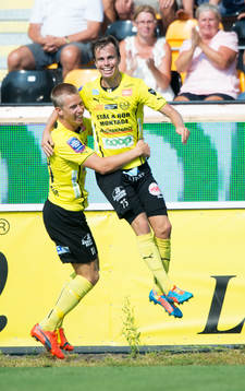 Mjällbys Andreas Blomqvist jublar