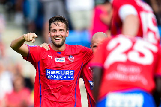 Helsingborgs Mikael Dahlberg jublar