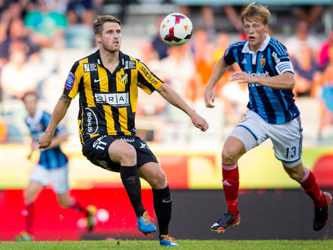 Häckens Gunnar Heidar Thorvaldsson mot Djurgårdens Emil